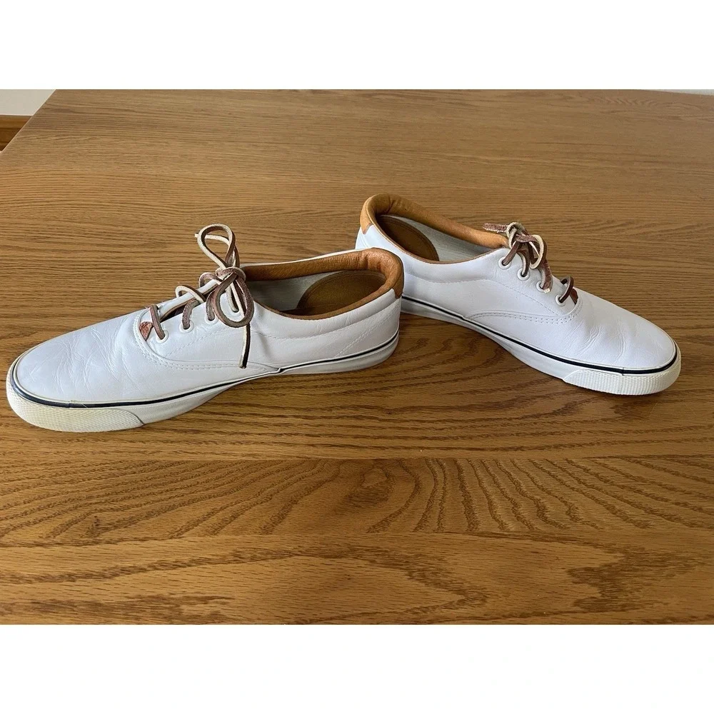 Vtg Florsheim SeaTracs Vegan Leather Deck Boat Nautical Sneakers Sz 9D Preppy